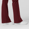 RENEW Knit Women's Flare Yoga Scrub Pant Burgundy back detail