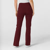 RENEW Knit Women's Flare Yoga Scrub Pant Burgundy back view