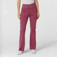 RENEW Knit Women's Flare Yoga Scrub Pant Carnation