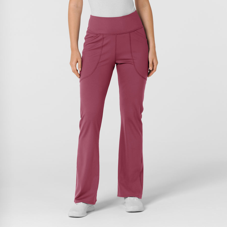 RENEW Knit Women's Flare Yoga Scrub Pant Carnation