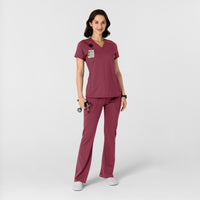 RENEW Knit Women's Flare Yoga Scrub Pant Carnation full scrub set