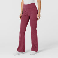 RENEW Knit Women's Flare Yoga Scrub Pant Carnation side view