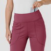 RENEW Knit Women's Flare Yoga Scrub Pant Carnation front detail