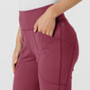 RENEW Knit Women's Flare Yoga Scrub Pant Carnation side detail 2