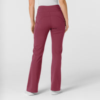RENEW Knit Women's Flare Yoga Scrub Pant Carnation back view