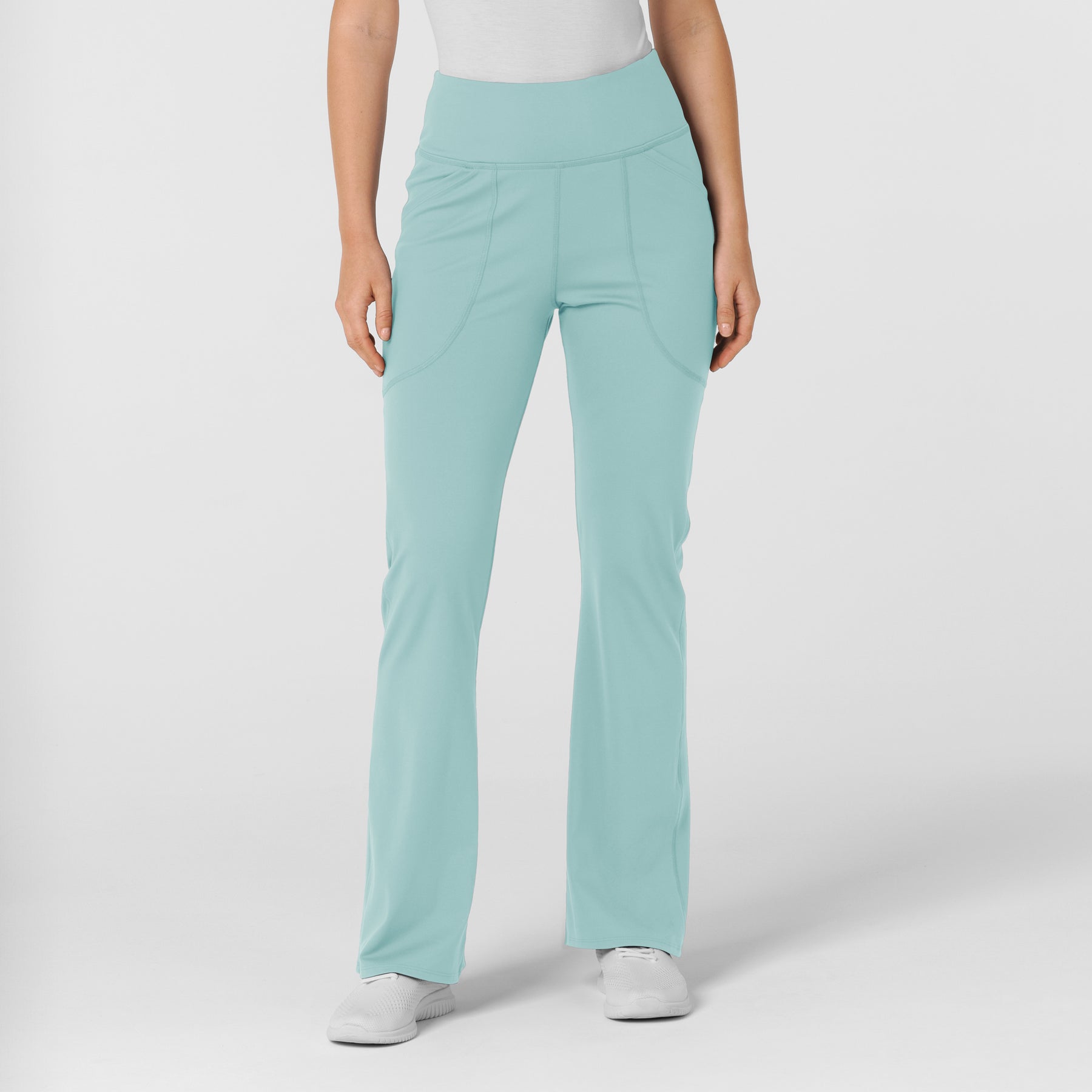 RENEW Knit Women's Flare Yoga Scrub Pant Coastal Blue