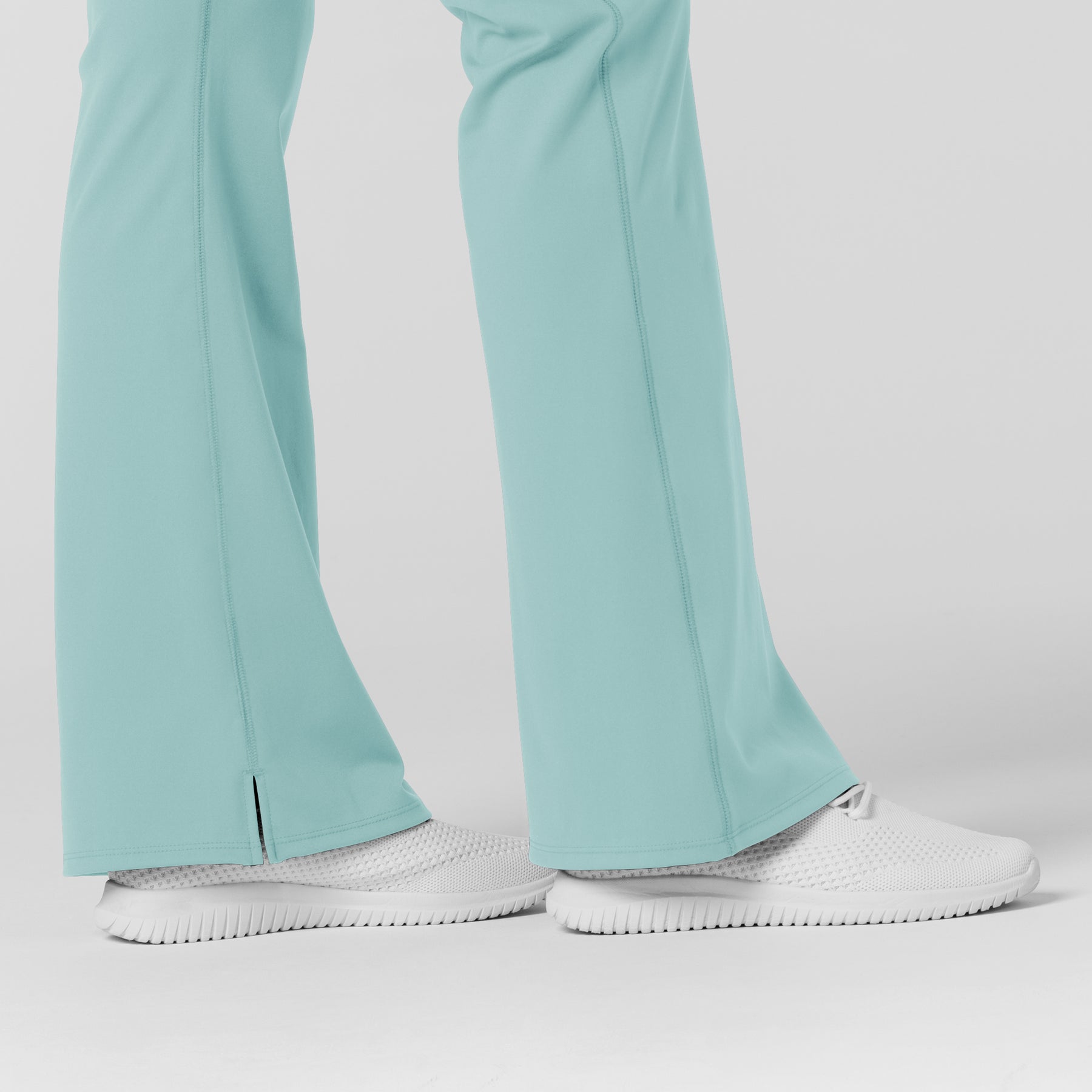 RENEW Knit Women's Flare Yoga Scrub Pant Coastal Blue back detail