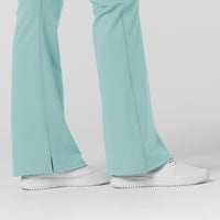 RENEW Knit Women's Flare Yoga Scrub Pant Coastal Blue back detail