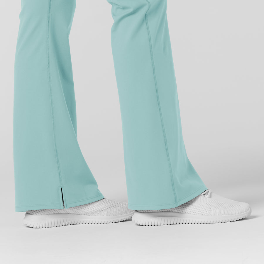 RENEW Knit Women's Flare Yoga Scrub Pant Coastal Blue back detail