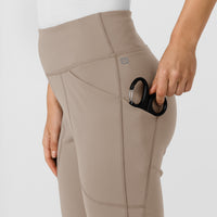 RENEW Knit Women's Flare Yoga Scrub Pant Haze hemline detail