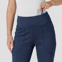 RENEW Knit Women's Yoga Scrub Pant Navy front detail