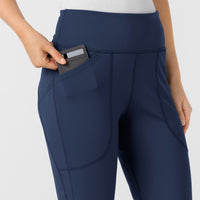 RENEW Knit Women's Yoga Scrub Pant Navy side detail 1