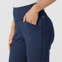 RENEW Knit Women's Yoga Scrub Pant Navy side detail 2