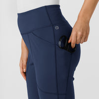 RENEW Knit Women's Yoga Scrub Pant Navy hemline detail