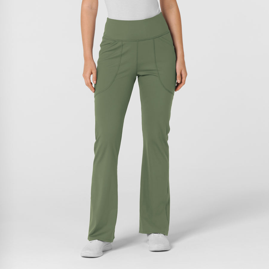 RENEW Knit Women's Flare Yoga Scrub Pant Olive