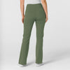 RENEW Knit Women's Flare Yoga Scrub Pant Olive back view
