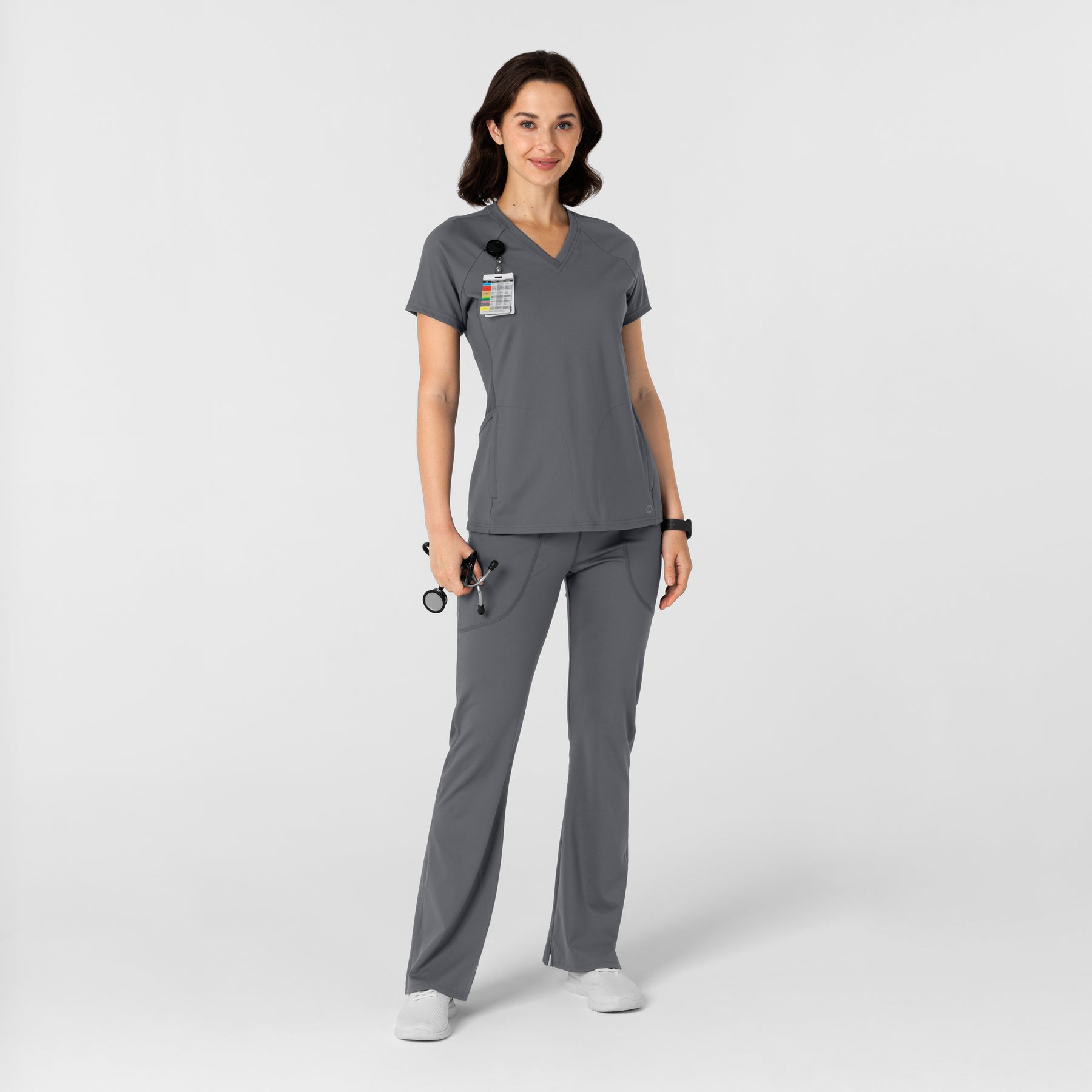 RENEW Knit Women's Yoga Scrub Pant Pewter full scrub set
