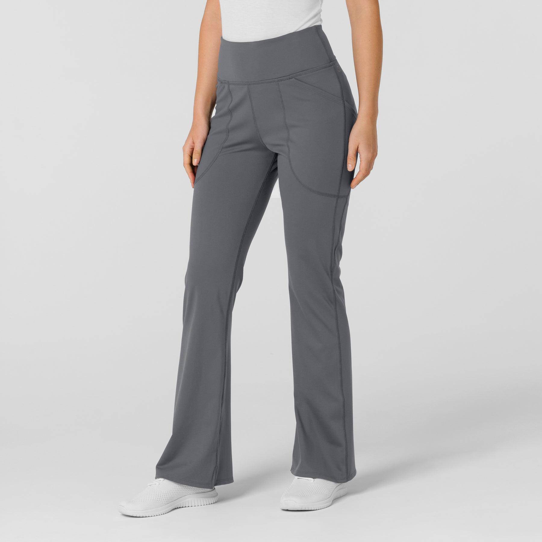 RENEW Knit Women's Yoga Scrub Pant Pewter side view