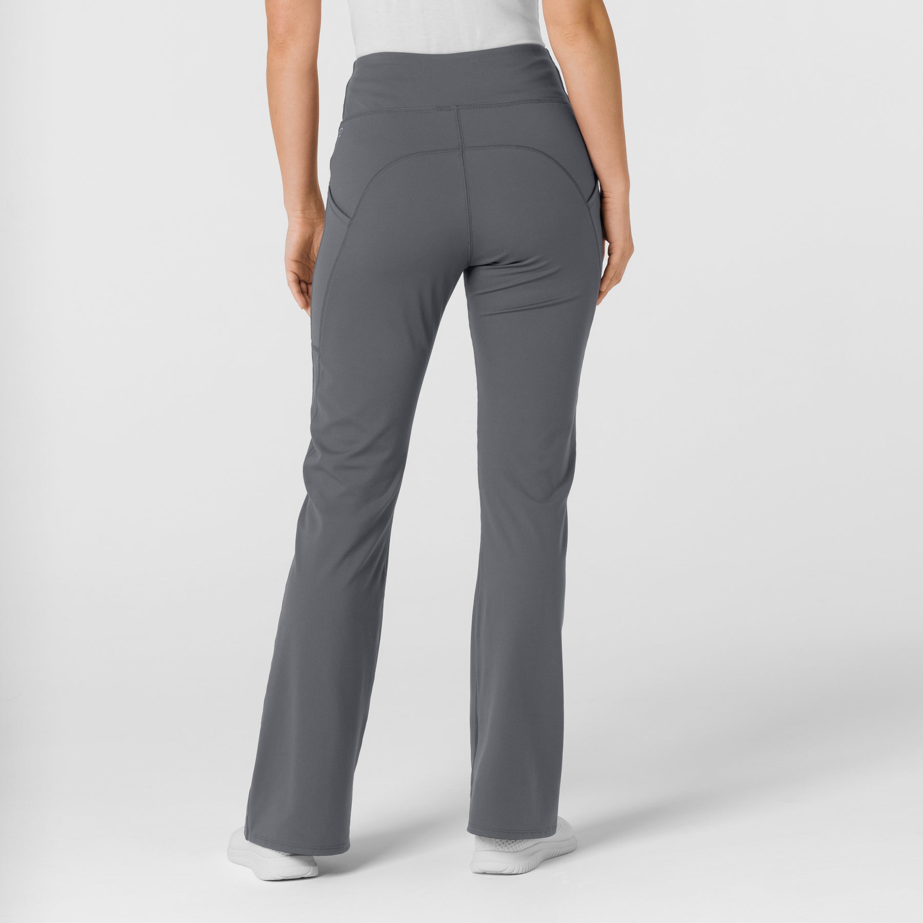 RENEW Knit Women's Yoga Scrub Pant Pewter back view