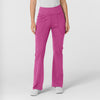 RENEW Knit Women's Flare Yoga Scrub Pant Raspberry