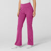 RENEW Knit Women's Flare Yoga Scrub Pant Raspberry side view