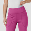 RENEW Knit Women's Flare Yoga Scrub Pant Raspberry front detail