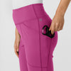 RENEW Knit Women's Flare Yoga Scrub Pant Raspberry hemline detail
