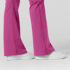 RENEW Knit Women's Flare Yoga Scrub Pant Raspberry back detail