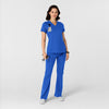RENEW Knit Women's Flare Yoga Scrub Pant Royal full scrub set