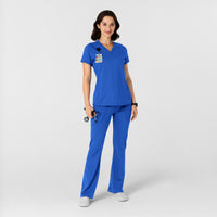 RENEW Knit Women's Flare Yoga Scrub Pant Royal full scrub set