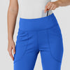 RENEW Knit Women's Flare Yoga Scrub Pant Royal front detail