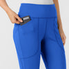 RENEW Knit Women's Flare Yoga Scrub Pant Royal side detail 1