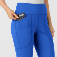 RENEW Knit Women's Flare Yoga Scrub Pant Royal side detail 1