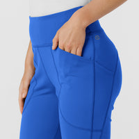 RENEW Knit Women's Flare Yoga Scrub Pant Royal side detail 2