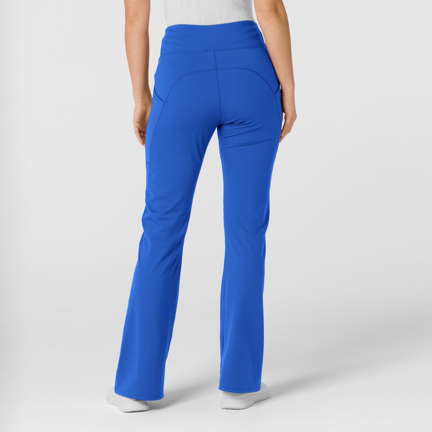 RENEW Knit Women's Flare Yoga Scrub Pant Royal back view