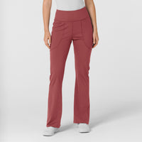RENEW Knit Women's Flare Yoga Scrub Pant Ruby