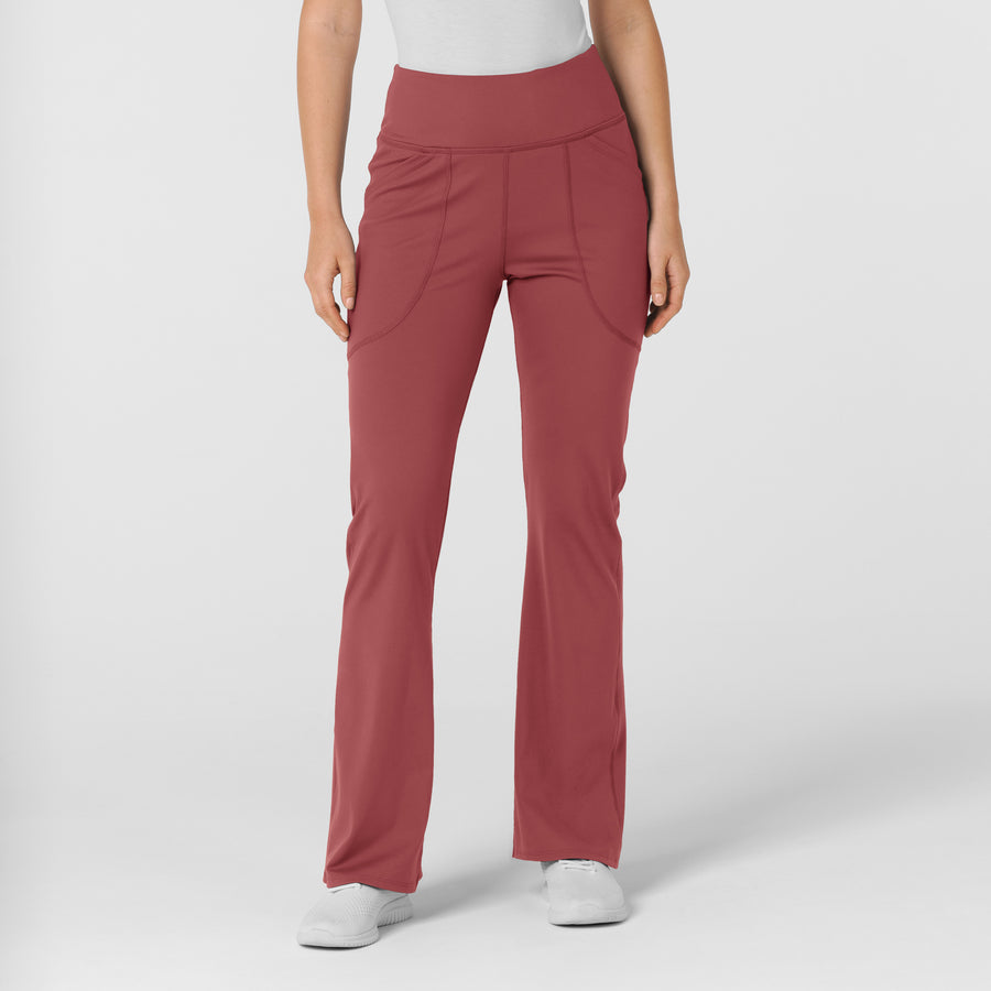 RENEW Knit Women's Flare Yoga Scrub Pant Ruby