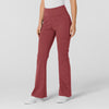 RENEW Knit Women's Flare Yoga Scrub Pant Ruby side view