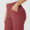 RENEW Knit Women's Flare Yoga Scrub Pant Ruby side detail 2