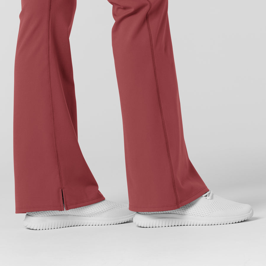 RENEW Knit Women's Flare Yoga Scrub Pant Ruby back detail