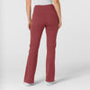 RENEW Knit Women's Flare Yoga Scrub Pant Ruby back view