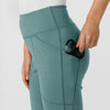 RENEW Knit Women's Flare Yoga Scrub Pant Vintage Teal hemline detail