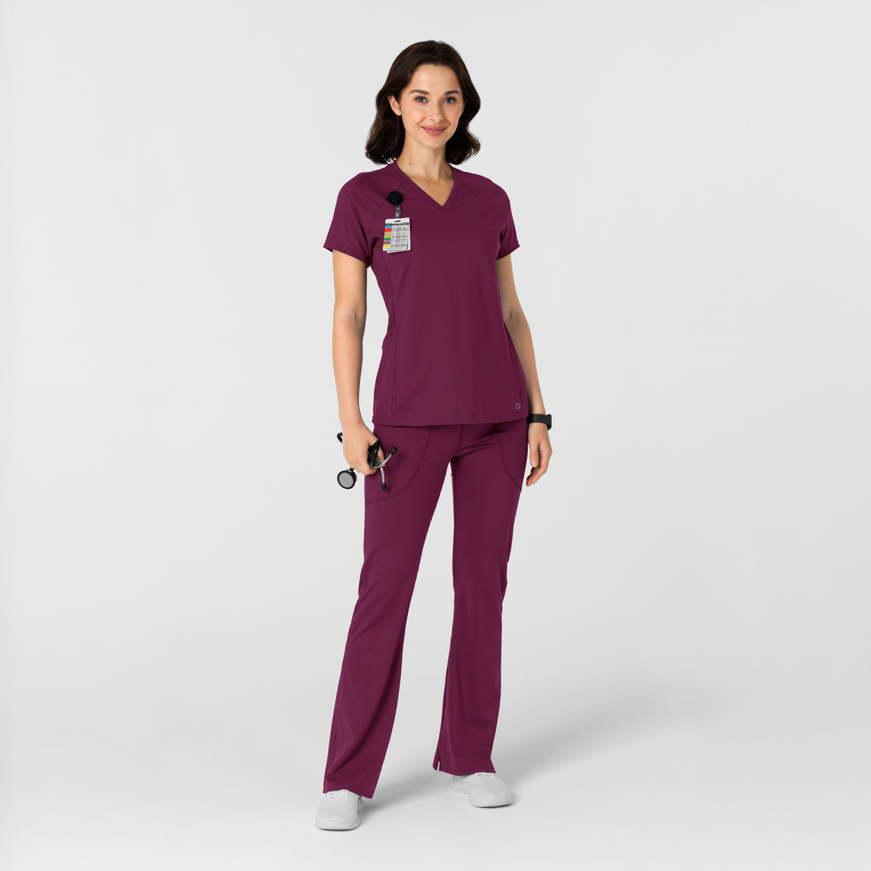 RENEW Knit Women's Yoga Scrub Pant Wine full scrub set