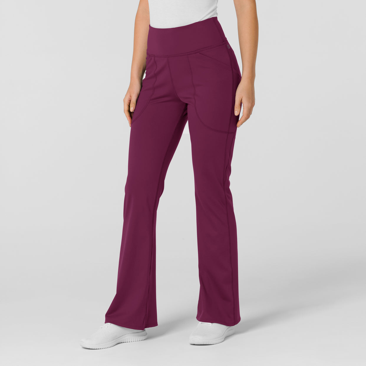 RENEW Knit Women's Yoga Scrub Pant Wine side view