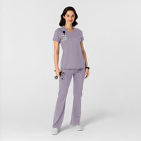 RENEW Knit Women's Flare Yoga Scrub Pant Wisteria full scrub set