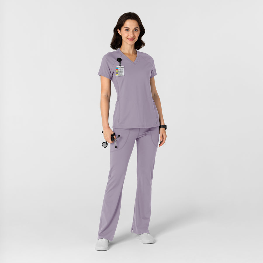 RENEW Knit Women's Flare Yoga Scrub Pant Wisteria full scrub set