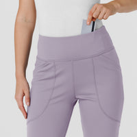 RENEW Knit Women's Flare Yoga Scrub Pant Wisteria front detail