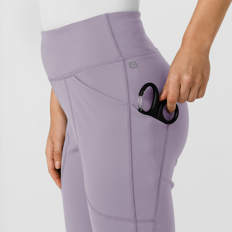 RENEW Knit Women's Flare Yoga Scrub Pant Wisteria hemline detail
