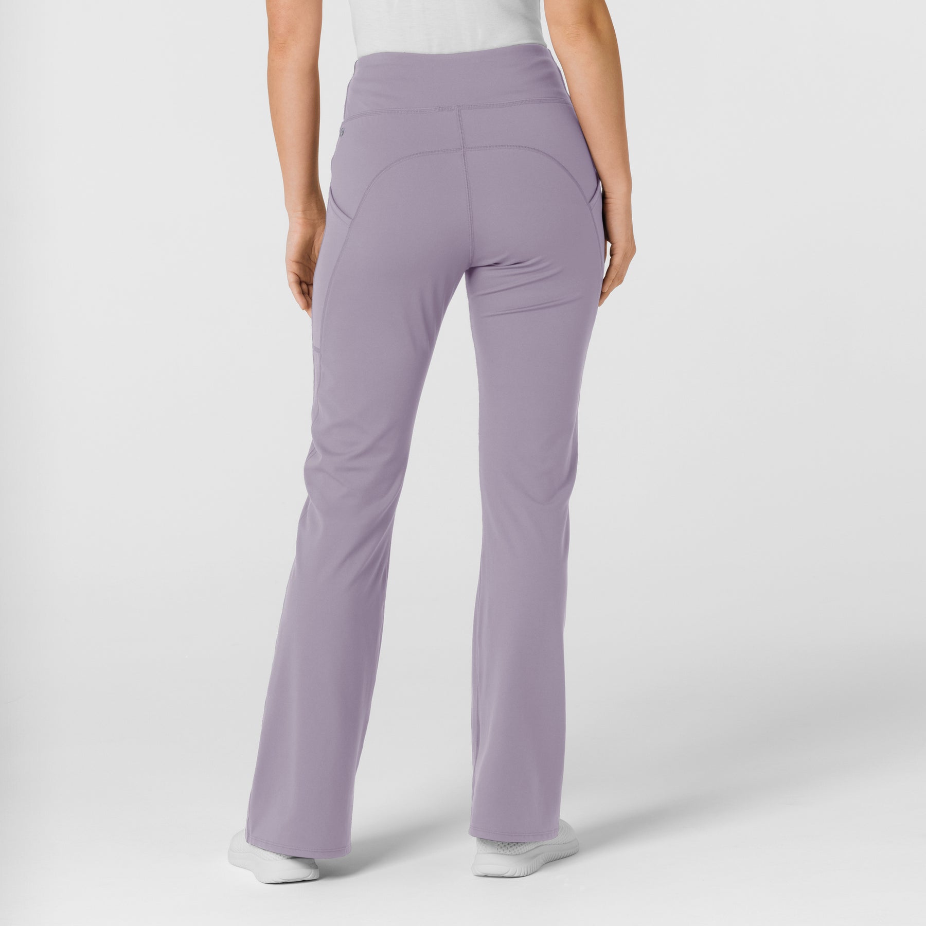 RENEW Knit Women's Flare Yoga Scrub Pant Wisteria back view