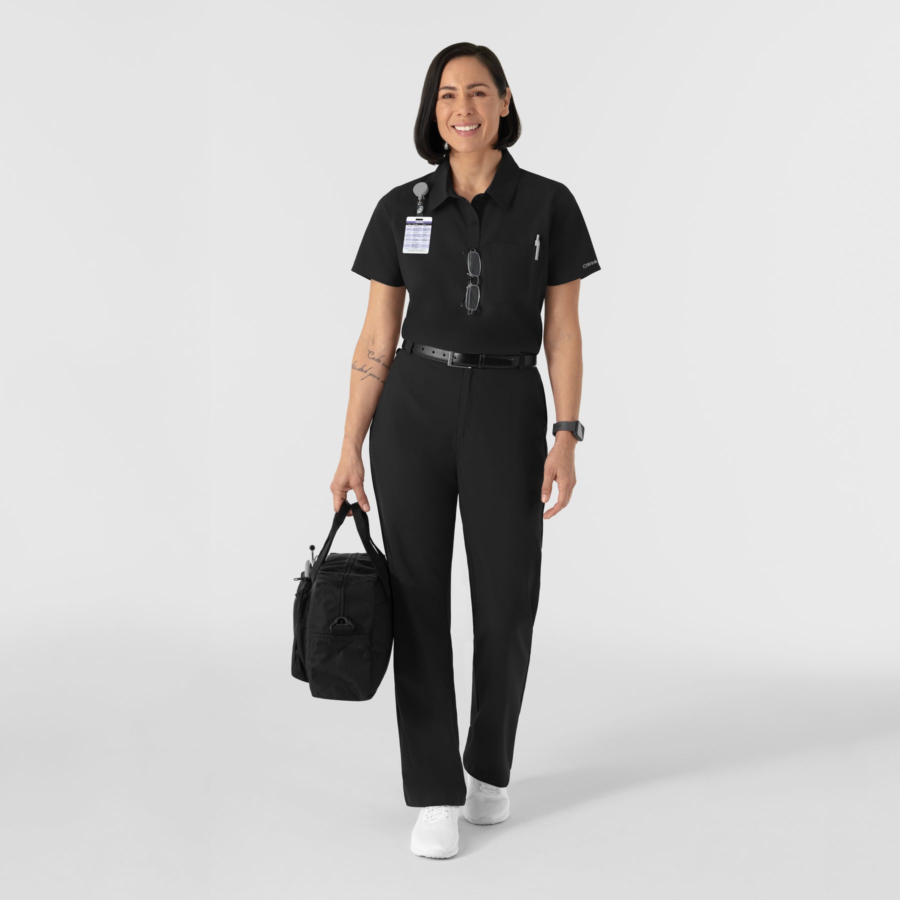 NURTUR Women’s Scrub Chino Pant - Black scrub set